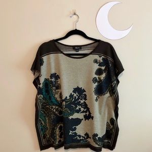 🌙 IZ Byer Paisley cap sleeve Sweater